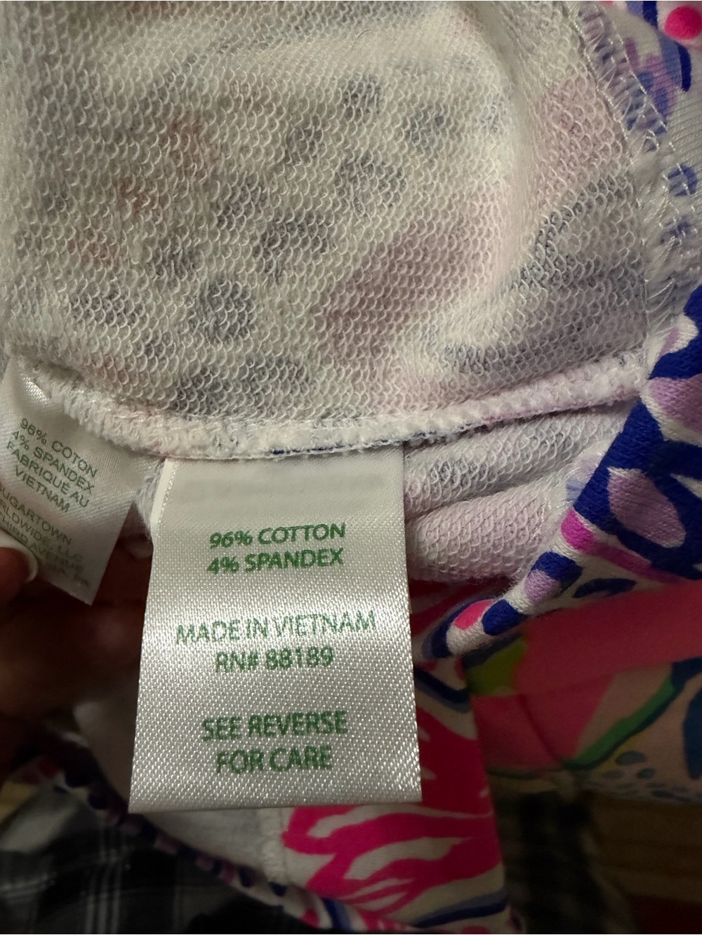 Lilly Pulitzer White Coverup with Blue, Aqua & Pink Leaf Print - Picture 4 of 4